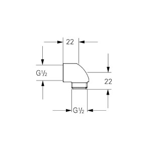 GROHE Brauseabgangswinkel für Einhandmischer Wannenbatterien, chrom - 45304000