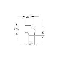 GROHE Brauseabgangswinkel für Einhandmischer Wannenbatterien, chrom - 45304000