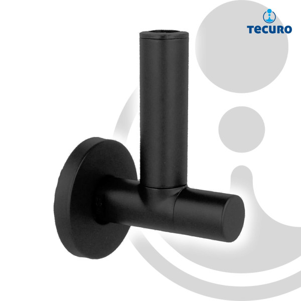tecuro Design Eck-Ventil mit Schlauchverblendung, 1/2 Zoll Wandanschluss,  schwarz-matt