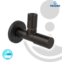 tecuro Design Eck-Ventil mit Verblendung,1/2 Zoll Wandanschluss, Messing schwarz-matt