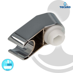 tecuro Brausehalter zur Montage an Armaturen 1/2 Zoll Aufnahme - Kunststoff verchromt