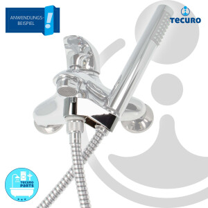 tecuro Brausehalter zur Montage an Armaturen 1/2 Zoll Aufnahme - Kunststoff verchromt