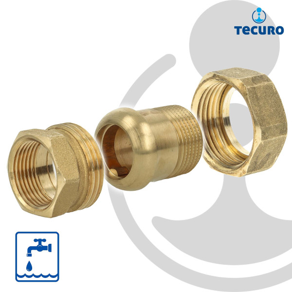 tecuro Reduzierstück Außengewinde G 1 1/4 x Innengewinde Rp 1 Zoll, M