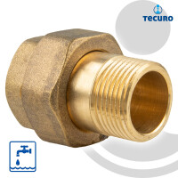 tecuro Verschraubung IG x AG 1/2 bis 1 1/4 Zoll - konisch dichtend - Messing blank CW617N