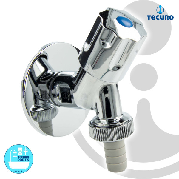 tecuro DESIGN Geräteventil 1/2 Zoll, für Wasch- oder Spülmaschine - verchromt