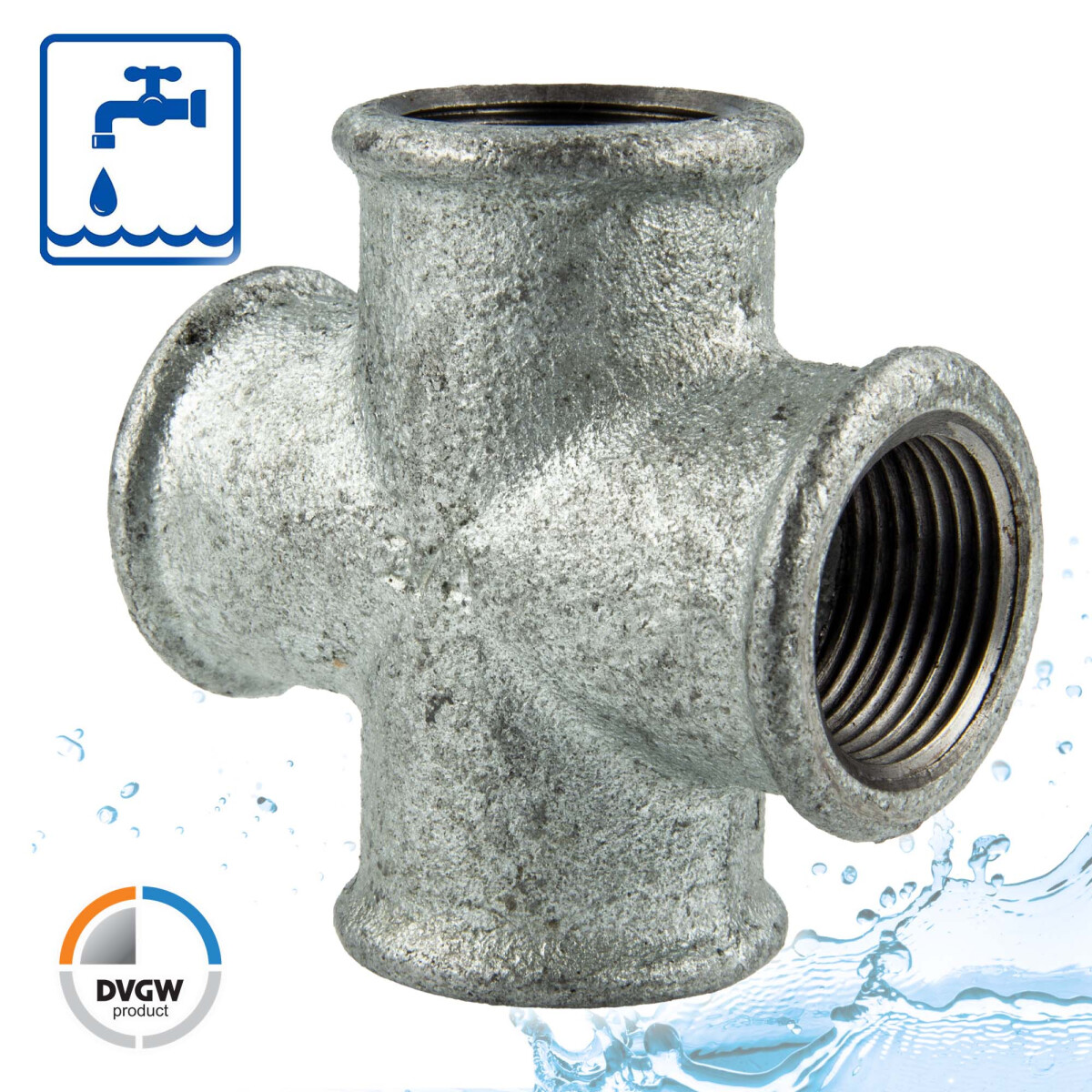 Gewindefitting Reduziernippel 1" X 3/4" – Verzinkter Temperguss Nach DIN