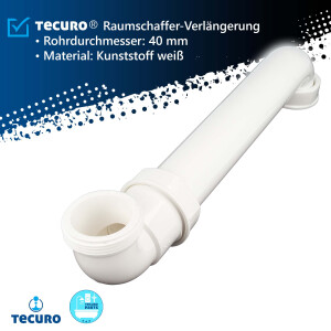 tecuro Raumschaffer-Verlängerung 1 1/2 Zoll Rohr 40 mm für Ablaufgarnitur von Spülen