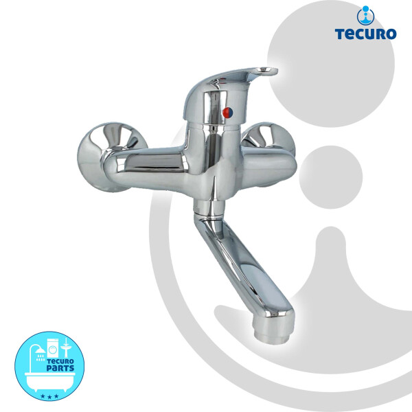 tecuro Einhebel Spültischarmatur Wandarmatur mit Auslauf 200 mm Küche/Keller