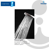 tecuro DESIGN Stabhandbrause ew-035 flach - mit Brauseregen und Antikalkdüsen, Messing