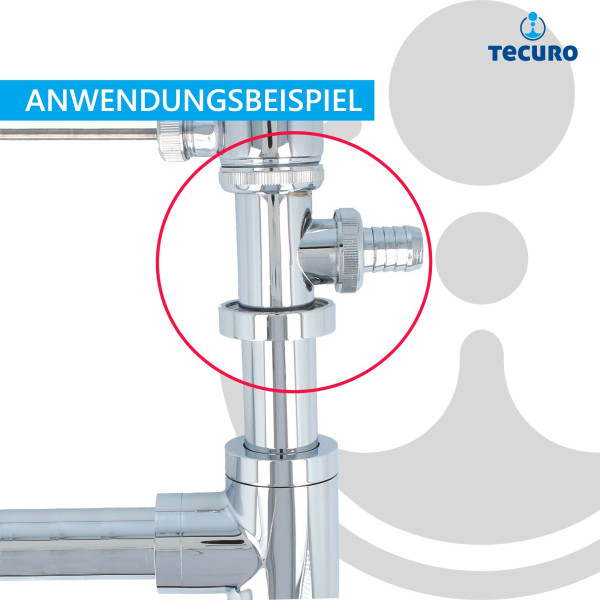 tecuro Geräte-Abfluss-Zwischenstück für Siphon 1 1/2 Zoll - DN 40