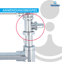 tecuro Geräte-Abfluss-Zwischenstück für Siphon 1 1/2 Zoll - DN 40, Messing verchromt