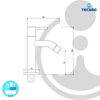 tecuro DESIGN Standventil mit hochwertigem Keramikventil - verchromt