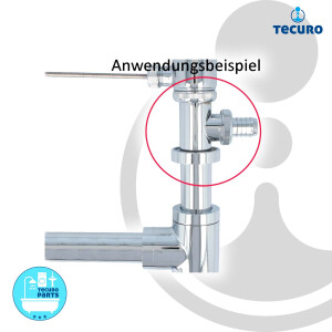 tecuro Zwischenstück - Adapter mit Geräteanschluss für Geruchsverschluss/Siphon 1 1/4 Zoll x 58 mm