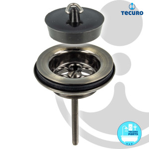 tecuro Universal Ablaufventil bronze bronziert, 1 1/4 Zoll - für Waschbecken mit Stopfen