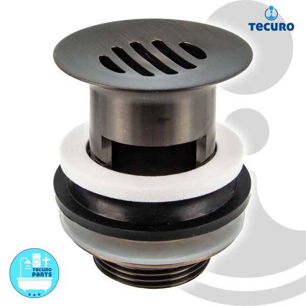 tecuro Universal Schaftventil bronze bronziert - für Waschbecken mit Überlauf