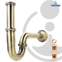 tecuro PROFI Röhrengeruchsverschluss Siphon extra lang - bronziert