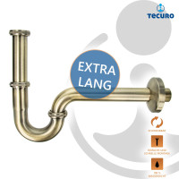 tecuro PROFI Röhrengeruchsverschluss Siphon extra lang - bronziert