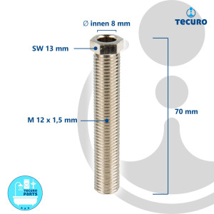 tecuro Schraube für Siebkorbventile M12 x 1,5 mm x 70 mm