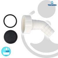 tecuro 45° Geräteanschlusstülle 1 Zoll  für Küchen-Spülensiphon