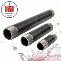 Rohrdoppelnippel - Langnippel Stahl schwarz, Typ 23, 1/2 Zoll 1000 mm