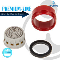 tecuro PREMIUM Mischdüse Strahlregler Luftsprudler M24x1 AG, rot (RAL3003)