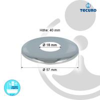 tecuro DESIGN-Hahnrosette (3/8 ) Ø 18 mm x Ø 57 mm x 40 mm, Messing verchromt