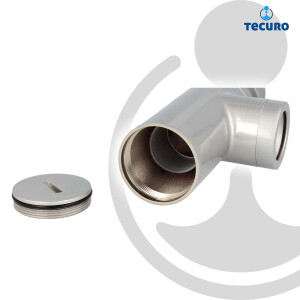 tecuro DESIGN Flaschensiphon Rohrgeruchsverschluss, Silber edelmatt