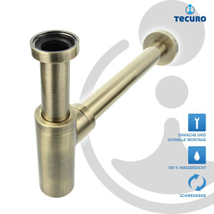 tecuro DESIGN Flaschensiphon Rohrgeruchsverschluss - Messing bronziert