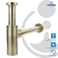 tecuro DESIGN Flaschensiphon Rohrgeruchsverschluss - Messing bronziert