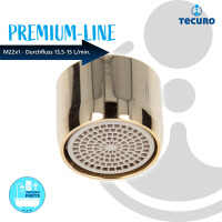 tecuro PREMIUM Mischdüse Strahlregler Luftsprudler Perlator M22x1 IG, vergoldet