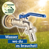 tecuro Kugelauslaufventil mit Behälterverschraubung für Regentonne Wassertank - 1/2 Zoll