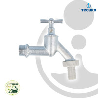 tecuro Auslaufventil mit Behälterverschraubung für Regentonne / Wassertank - 3/4 Zoll