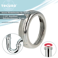 tecuro Rändelmutter - Verbindungsmutter 1 1/4 für Waschtisch-Siphons