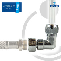 tecuro Winkel-Verschraubung 3/8 Zoll  / Ø 10 mm, mit Überwurfmutter glanzverchromt