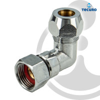 tecuro Winkel-Verschraubung für Ø 10 mm Rohr mit Überwurfmutter ms - verchromt