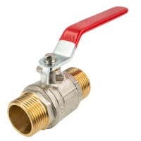 tecuro Kugelhahn (ACS), beids. Außengewinde 3/8 bis 2 Zoll, langer Stahlhebel, Messing vernickelt