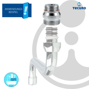 tecuro Aufnahme Adapter für Ausläufe an Armaturen M22 x1 auf 3/4 AG