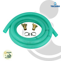 tecuro Saug- und Druckschlauch 1 Zoll (DN25) 5 mtr - mit Schnellkupplung und Edelstahlschellen