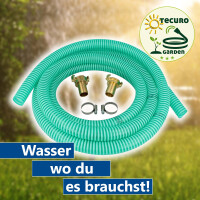tecuro Saug- und Druckschlauch 1 Zoll (DN25) 10 mtr - mit Schnellkupplung und Edelstahlschellen
