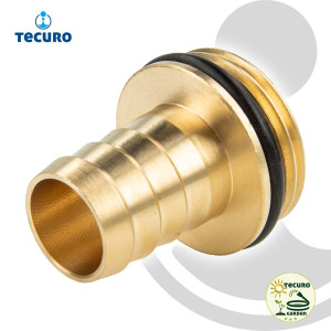 tecuro Schlauchtülle mit Außengewinde (O-Ring) - Ø 27 mm x G 1 1/4 Zoll, Messing-blank