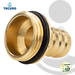 tecuro Schlauchtülle mit Außengewinde (O-Ring) - Ø 27 mm x G 1 1/4 Zoll, Messing-blank