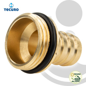tecuro Schlauchtülle mit Außengewinde (O-Ring) - Ø 13 mm x G 1/2 Zoll, Messing-blank