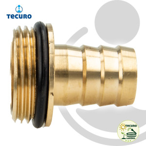 tecuro Schlauchtülle mit Außengewinde (O-Ring) - Ø 20 mm x G 3/4 Zoll, Messing-blank
