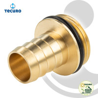 tecuro Schlauchtülle mit Außengewinde (O-Ring) - Ø 34 mm x G 1 1/4 Zoll, Messing-blank