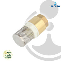 tecuro Saugfilter Set 1 Zoll - MS Fußventil mit Rückschlagventil, Saugkorb, Schlauchülle und Schlauchschelle