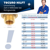 tecuro Schlauchtülle mit AG (O-Ring) - Ø 27 mm x G 1 1/4 Zoll & Schelle W4 25-40 mm