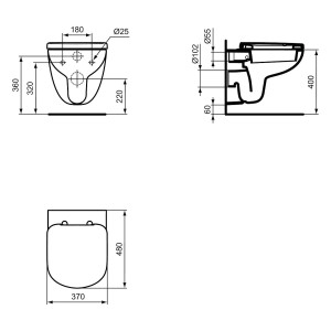 Ideal Standard WC-Sitz Eurovit Plus, für Kompakt-WC,...