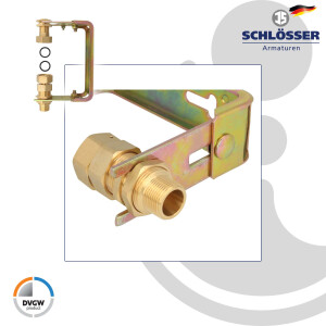 JS Wasserzähler-Bügel 3/4 Zoll, Steigstrang - für Hauswasserzähler Q3 DN 20 Baulänge 105 mm, verstellbar, verzinkt