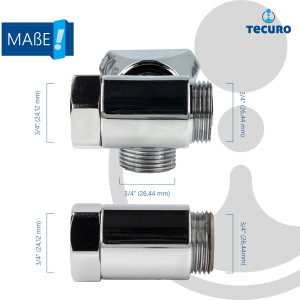 tecuro Batterie- Geräteventil Anschlußventil für Wandarmaturen Abgang Kaltwasser