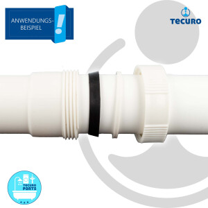 tecuro Tauchrohr - Wandrohr - Verlängerung 1 1/2 Zoll x Ø 40 x 250 mm, KS- weiß